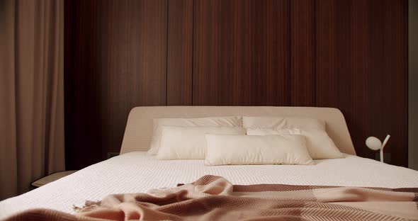 Interior of Modern Luxury Bedroom with Furniture alt