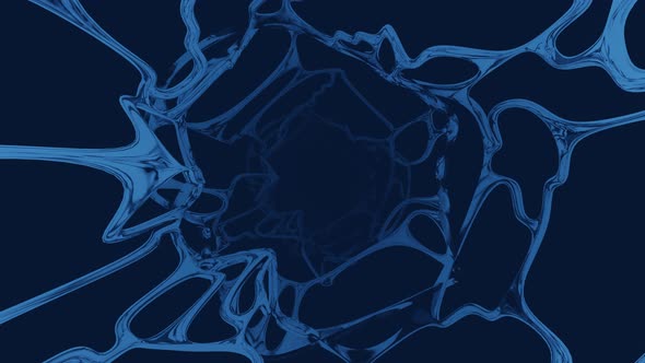 Flying Through Abstract Neon Organic Tunnel alt