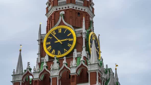 Kremlin clock "chimes", time-lapse alt
