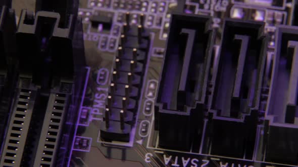 Computer Electronic Motherboard Closeup Elements