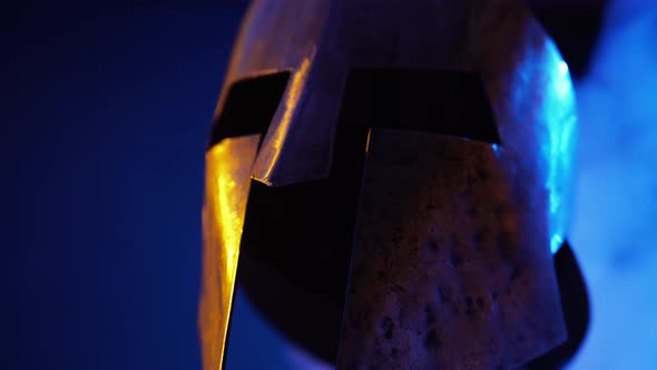 Spartan Helmet Moving in Smoke. alt