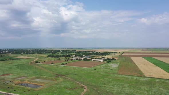 Rural scene from a bird's eye view.
