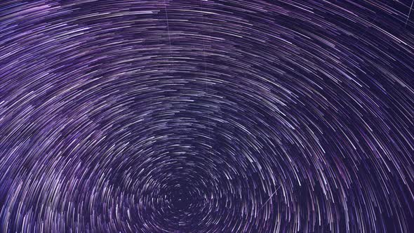 Starttrails In Dark Sky Stars Revolving Around a Polar Star