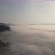 Aerial view and fly over sea of fog with sunrise cover mountain in area of Khao Kai Nui Thailand - VideoHive Item for Sale