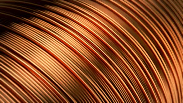 Close up of pure copper wire on the spool. Used in the electrical industry. alt