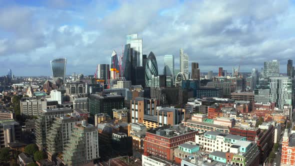 Aerial Panoramic Scene of the City Square Mile Financial District of London alt