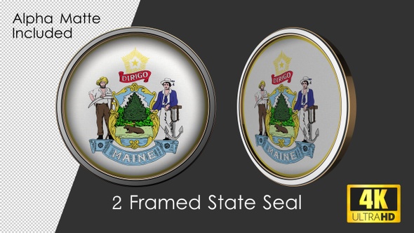 Framed Seal Of Maine State alt
