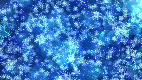 4k Blue Christmas Snowflakes