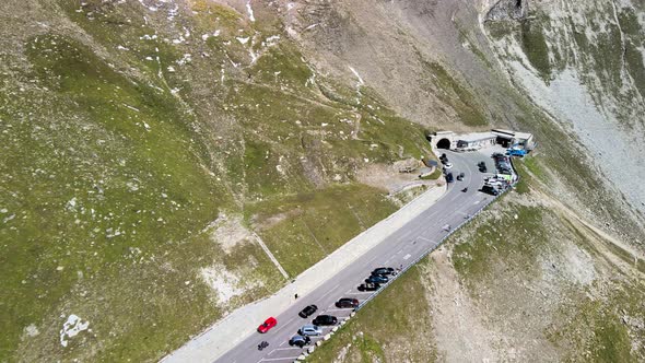 Windy and Steep Grossglockner Mountain Road with Car Traffic in Summer Season alt