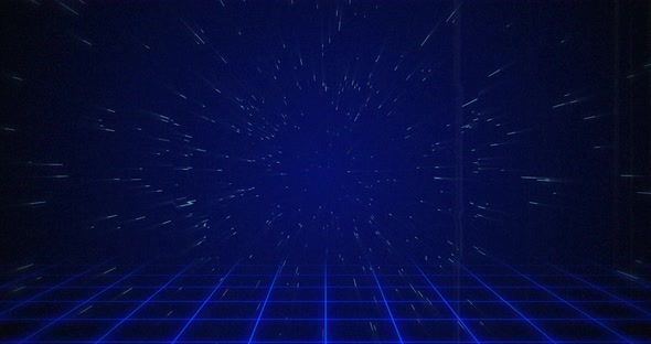 White particle coming from the background above squared floor 4k alt