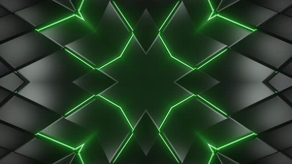 VJ Green Light Glow Metal 4K Loop