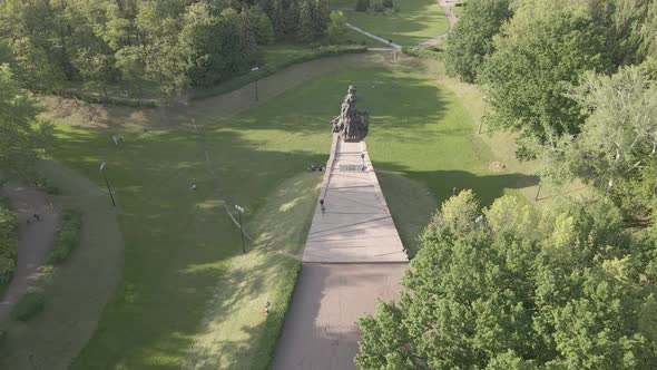 Kyiv, Ukraine: Babi Yar. Memorial Mass Murder of Jews. Aerial View, Flat,gray alt