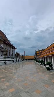 Wat Suthat Thepwararam Ratchaworahawihan the Royal Temple in Capital City Bangkok Thailand alt