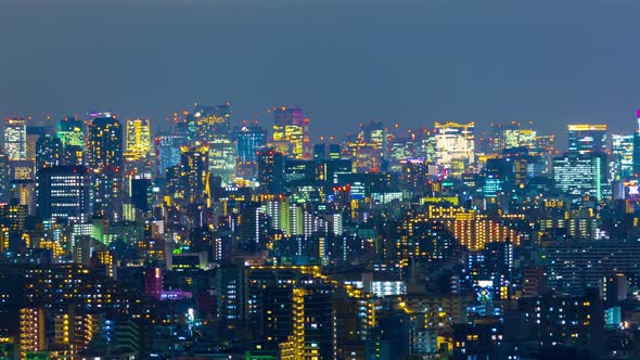time lapse of Tokyo cityscape at night, Japan