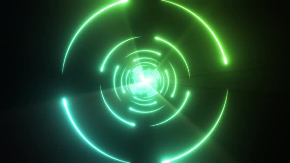 4k Colored Neon Lines Radial Tunnel 3