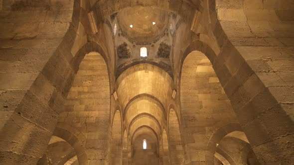 Interior of Historical Monumental Building With Stone Arches and Domes alt