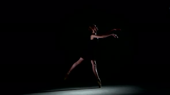 Ballet Dancer Isolated on Black Background alt