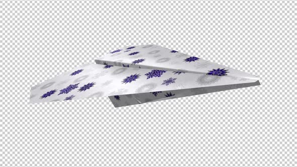 Xmas Paper Plane - Blue and Silver Snow - Transparent Loop