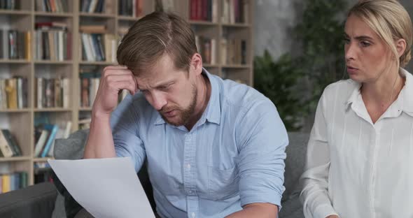 Caring Women Support Husband Received Court Notice Managing Debts Tax Payment House Lost alt