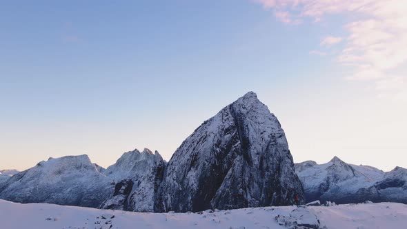 Drone Tracking Hiker Passing Segla On Trail alt