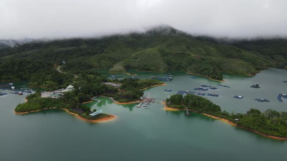 Aerial View of Fish Farms in Norway alt