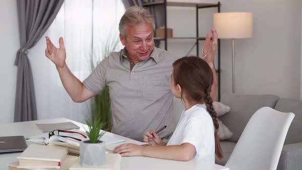 Child Tutoring Home Education Smart Girl Father alt