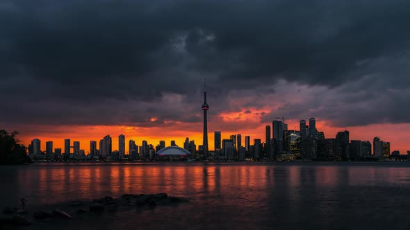 Sunset City Summer Skyline in Toronto