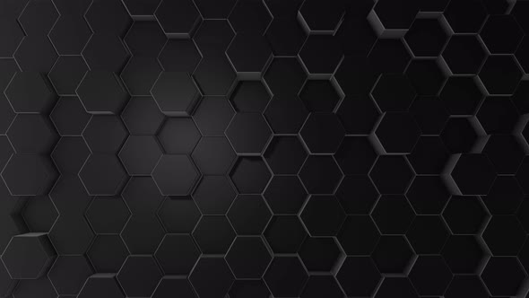 Black Hexagon Background Seamless Loop, Motion Graphics | VideoHive