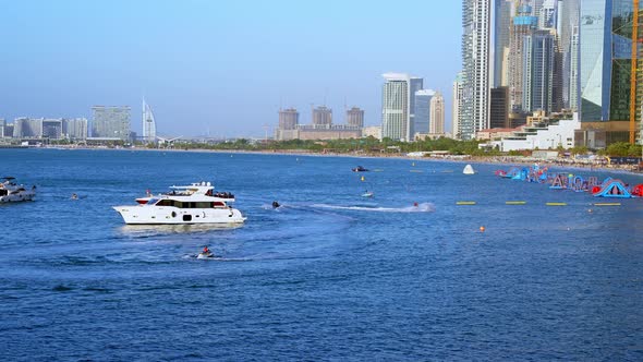 Beautiful View of the Beach and the Bay at the Marina Bay District in Dubai alt