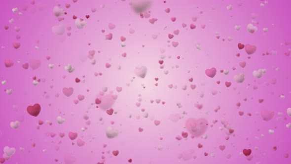 Glamour Glowing Colorful Heart Shapes Particles Background Saint Valentine’s Day Seamles Loop 4K alt