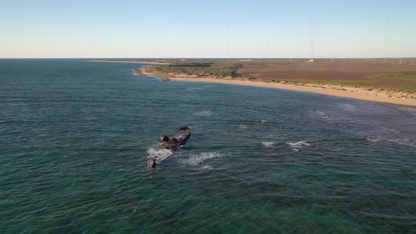 Mildura Wreck, Cape Range National Park, Exmouth, Western Australia 4K Aerial Drone