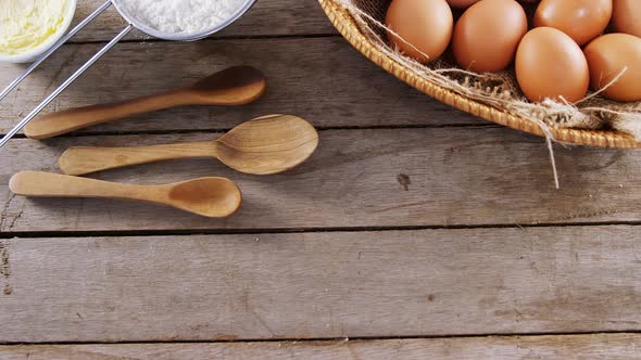 Brown Eggs And Baking Soda On Wooden Table By Wavebreakmedia Brown Eggs And Baking Soda On Wooden