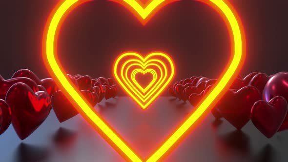 Valentine Heart Neon 01 4k 