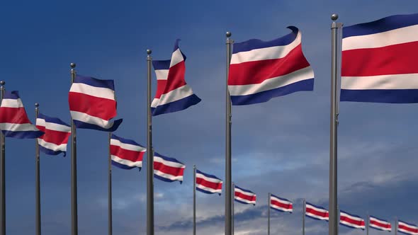 The Costa Rica Flags Waving In The Wind  - 2K alt