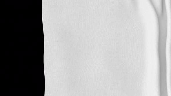 White Cloth Move to the Right and Folding Revealing Blank Space alt