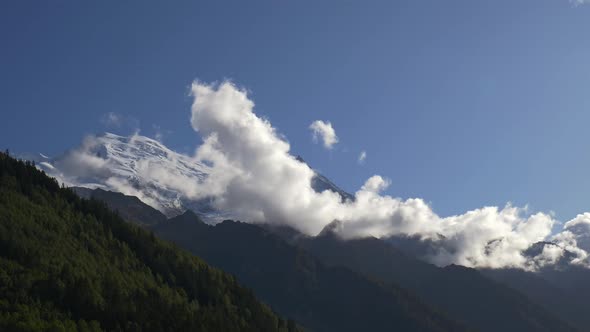 Mont blanc with clouds timelapse