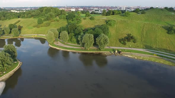 Aerial view of Olympiasee 