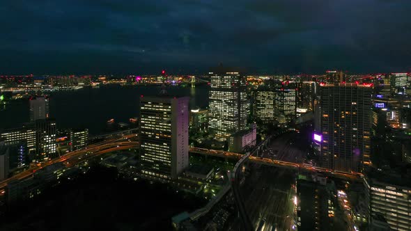 Timelapse of Tokyo city with public transportation and infrastructure