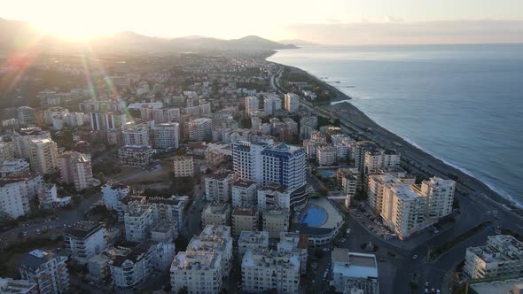 Alanya, Turkey - a Resort Town on the Seashore. Aerial View alt