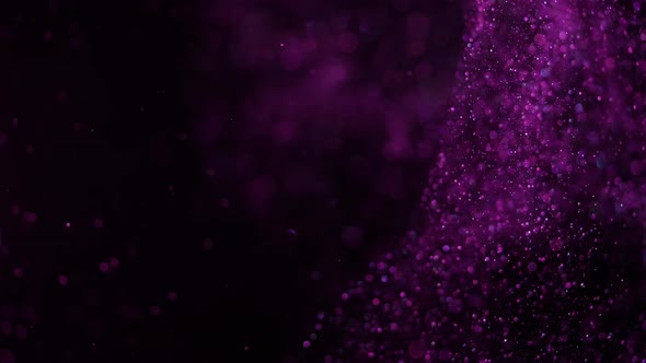 Beautiful Sparkle Bokeh on a Black Background in Pink Light alt