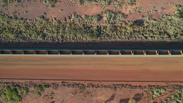 Mine Railway Car, Millstream-Chichester National Park, Western Australia 4K Aerial Drone