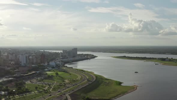 Aerial View Asuncion River Paraguay alt