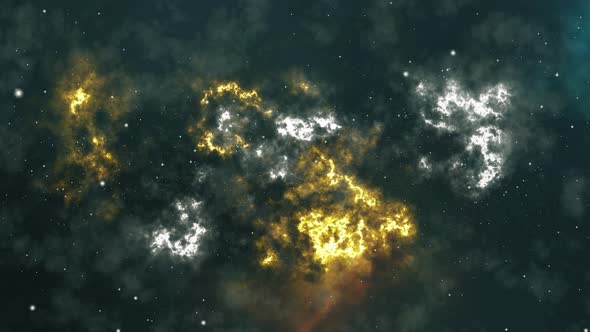4K Sci Fi Space nebula With Thunderstorm