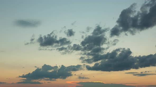 Sky With Clouds At Sunset, Time Lapse