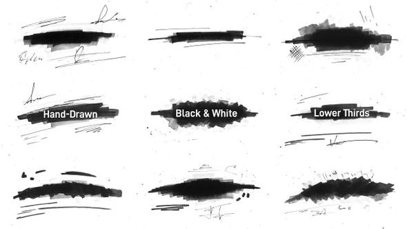 Hand Drawn Black And White Lower Thirds