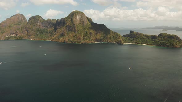 Seascape with Tropical Islands El Nido Palawan Philippines alt