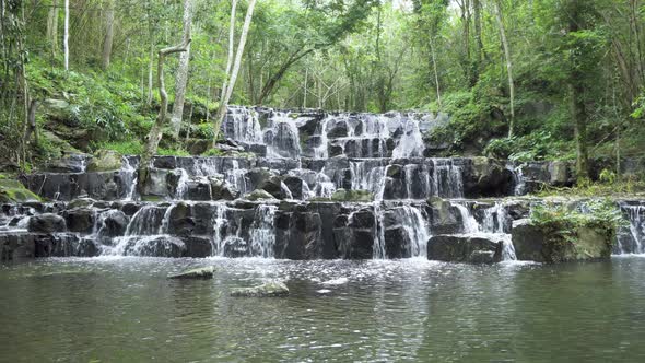 Beautiful waterfall in tropical forest at Namtok Samlan National Park, Saraburi, Thailand