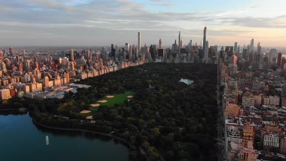 View on Central Park Buildings and Skyscrapers From Air alt