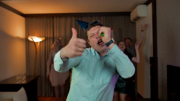 Happy Man Congratulating You His Friends, Guys and Girls Join Gratters alt