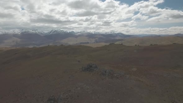 Aerial of landscape in New Zealand